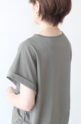 ディニテコリエ(Dignite Collier）サイドドロストＴシャツ／チャコール