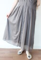 ディニテコリエ(Dignite Collier）ウエストタックフレアワンピース／チャコール