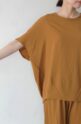 ディニテコリエ(Dignite Collier）ストレッチシフォンドルマンブラウス／アンバー