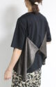 アンカルネ（Un carnet）ベロアキャミソールTシャツ／ブラック×ブラウン