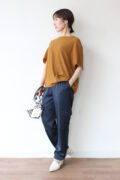 ディニテコリエ(Dignite Collier）ストレッチシフォンドルマンブラウス／アンバー