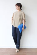 ディニテコリエ(Dignite Collier）ストレッチシフォンドルマンブラウス／ベージュ