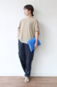 ディニテコリエ(Dignite Collier）ストレッチシフォンドルマンブラウス／ベージュ