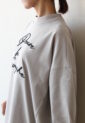 マリードール（MARIED'OR）立体刺繍 後切替えワイドプルオーバー／グレー×ブラック