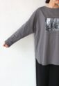 ディニテコリエ(Dignite Collier）ビルプリント２WAYロンT／チャコール