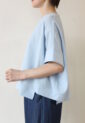 ディニテコリエ(Dignite Collier）切替ワイドプルオーバー／ペールブルー