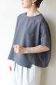 ディニテコリエ(Dignite Collier）切替ワイドプルオーバー／チャコール