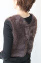 ディニテコリエ(Dignite Collier）フェザーニットベスト／ブラウン