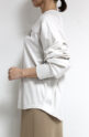 ディニテコリエ(Dignite Collier）フロッキープリントＴシャツ／ベージュ
