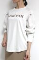 ディニテコリエ(Dignite Collier）フロッキープリントＴシャツ／ベージュ