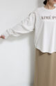 ディニテコリエ(Dignite Collier）フロッキープリントＴシャツ／ベージュ