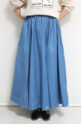 ブランコイブリロ（blanco y brillo）タフタフレアスカート／ブルー