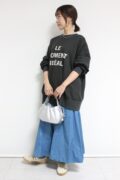 シロデラボンテ（siro de labonte）前後2WAYワイドシルエットプリントプルオーバー／チャコール×グレージュ