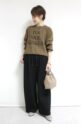 ロージー（ROSIEE）モールヤーン刺繍ロゴKnit／ブラウン
