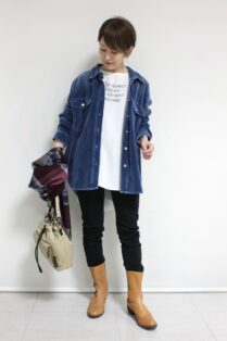 ディニテコリエ(Dignite Collier）別珍デニムシャツ／ブルー - 20,900 