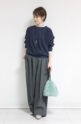 カフネ（CAFUNE）片側タックスウェットプルオーバー／ネイビー