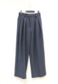 【あたたか素材】ディニテコリエ(Dignite Collier）裏起毛タックワイドパンツ／ネイビー