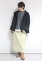 ディニテコリエ(Dignite Collier）ウーリージャージスカート／イエロー
