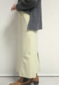 ディニテコリエ(Dignite Collier）ウーリージャージスカート／イエロー