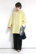 ディニテコリエ(Dignite Collier)ビーバーコクーンコート/イエロー