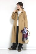 ディニテコリエ(Dignite Collier）ダブルフェイスラグランコート／ベージュ