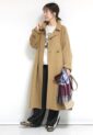 ディニテコリエ(Dignite Collier）ダブルフェイスラグランコート／ベージュ