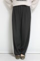【あたたか素材】ディニテコリエ(Dignite Collier）裏フリースラインワイドパンツ／チャコール