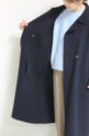 ディニテコリエ(Dignite Collier）ダブルフェイスラグランコート／ネイビー