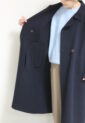 ディニテコリエ(Dignite Collier）ダブルフェイスラグランコート／ネイビー