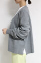 パシオーネ（PASSIONE）コットンカーディガン／グレー