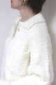 ディニテコリエ(Dignite Collier）ファンシーヤーンニットジャケット／オフホワイト