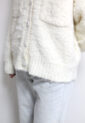 ディニテコリエ(Dignite Collier）ファンシーヤーンニットジャケット／オフホワイト