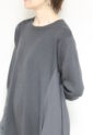 ロージー（ROSIEE）袖シャギー布帛切替ワンピース／チャコール