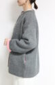 アンカルネ（Un carnet）ダブルフェイスニットコート／チャコールグレー×ピンク