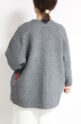 アンカルネ（Un carnet）ダブルフェイスニットコート／チャコールグレー×ピンク