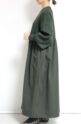 パシオーネ（PASSIONE）ニット＆布帛上下切替ワンピース／カーキ
