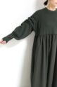 パシオーネ（PASSIONE）ニット＆布帛上下切替ワンピース／カーキ