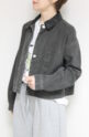 「春先にちょうどいい」マリードール（MARIED'OR）衿切り替え微起毛デニムライクジャケット／ダークチャコール×ブラック