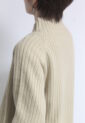 ロージー（ROSIEE）ボトルネックワイドリブニット／ベージュ