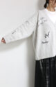 ロージー（ROSIEE)レタリング刺繍ニットカーディガン／杢グレー