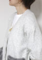 ロージー（ROSIEE）ファーポケットニットカーディガン／ライトグレー