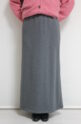 カフネ（CAFUNE）裏起毛バックフレアスカート／チャコール