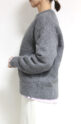 フィルデフェール（FIL DE FER）アルパカ混ソフトスラブヘンリーネックP/O／チャコールグレー