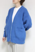 ディニテコリエ(Dignite Collier)ジップニットカーディガン/ブルー