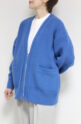 ディニテコリエ(Dignite Collier）ジップニットカーディガン／ブルー