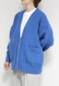 ディニテコリエ(Dignite Collier）ジップニットカーディガン／ブルー