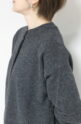 ディニテコリエ(Dignite Collier）ウオッシャブルウールフロントボタンニット／チャコール