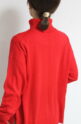 パシオーネ（PASSIONE）タートルネックサイドスリットニットプルオーバー／レッド