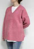 ディニテコリエ(Dignite Collier）インナーセットVネックプルオーバー／ピンク