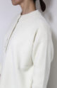 ディニテコリエ(Dignite Collier）ウオッシャブルウールフロントボタンニット／オフホワイト